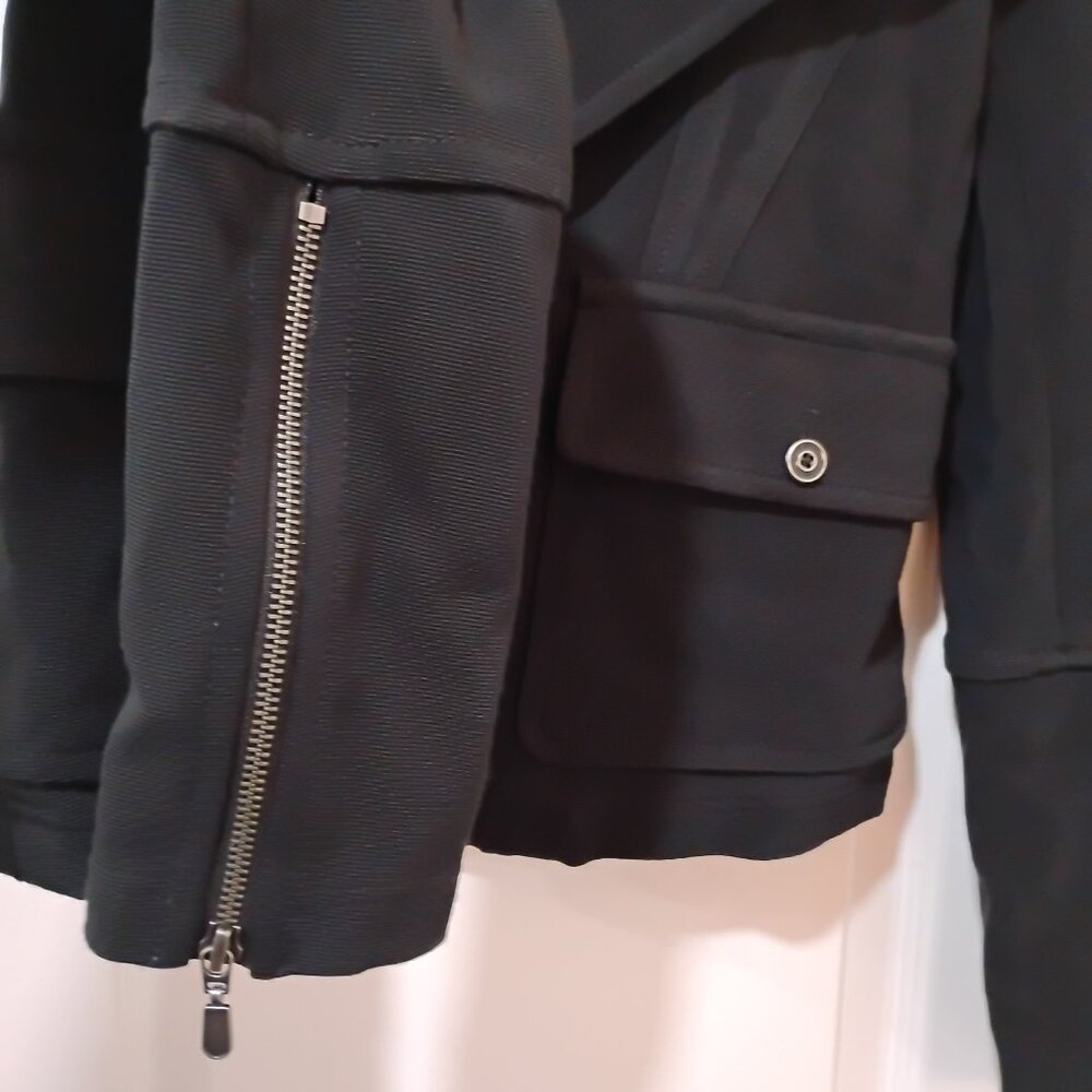 Anthropologie Women's Jacket Black Sylvia Surin Ponte Knit Notched Moto, XS - Picture 4 of 9
